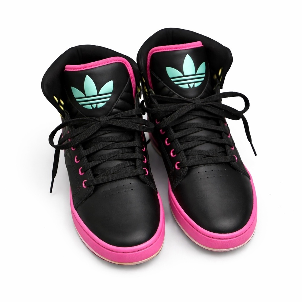 Adidas Originals High-Top Sneakers – Black & Pink – Women’